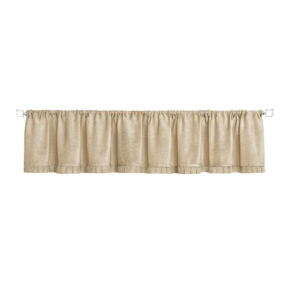 Achim Home Furnishing Bordeaux Tan Solid Pleated Window Curtain Panels : 52